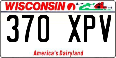 WI license plate 370XPV