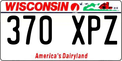 WI license plate 370XPZ