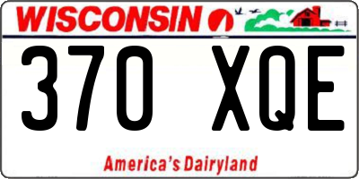 WI license plate 370XQE