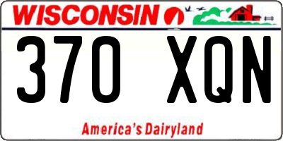 WI license plate 370XQN