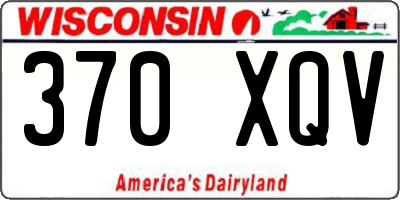 WI license plate 370XQV