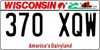 WI license plate 370XQW
