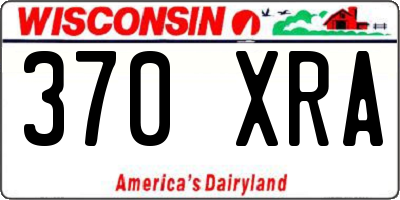 WI license plate 370XRA