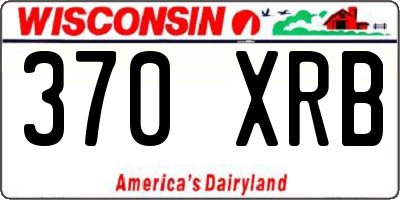 WI license plate 370XRB