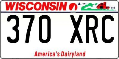 WI license plate 370XRC