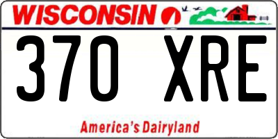 WI license plate 370XRE