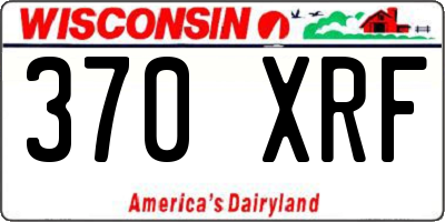 WI license plate 370XRF