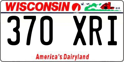WI license plate 370XRI