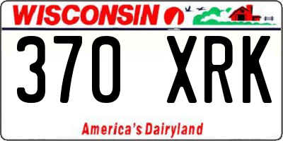 WI license plate 370XRK
