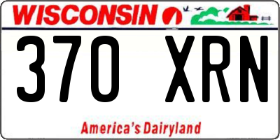 WI license plate 370XRN