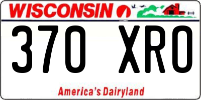 WI license plate 370XRO