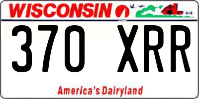 WI license plate 370XRR