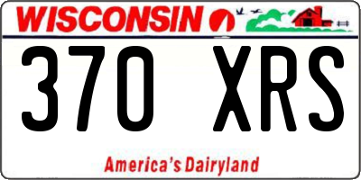WI license plate 370XRS
