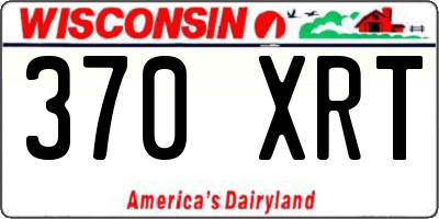 WI license plate 370XRT