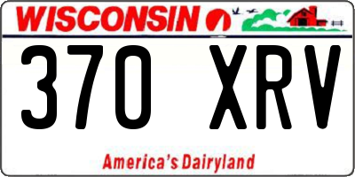 WI license plate 370XRV