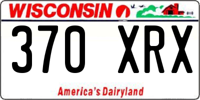 WI license plate 370XRX
