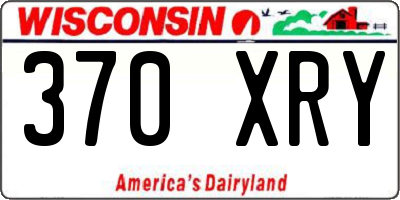WI license plate 370XRY