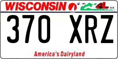 WI license plate 370XRZ