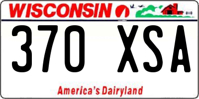 WI license plate 370XSA