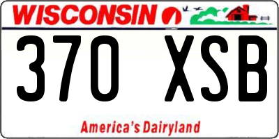 WI license plate 370XSB