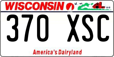 WI license plate 370XSC