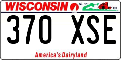 WI license plate 370XSE