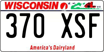 WI license plate 370XSF