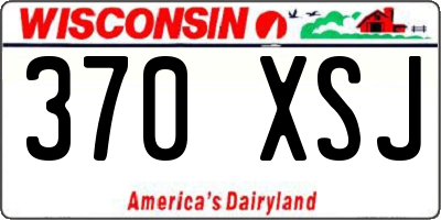 WI license plate 370XSJ