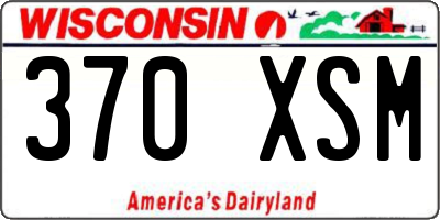 WI license plate 370XSM