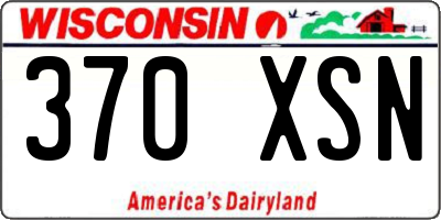 WI license plate 370XSN