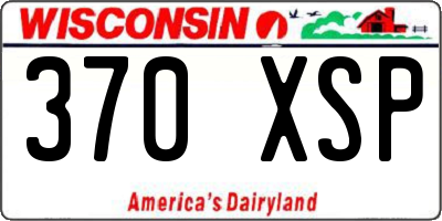 WI license plate 370XSP