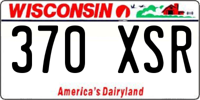 WI license plate 370XSR