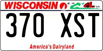 WI license plate 370XST