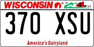 WI license plate 370XSU