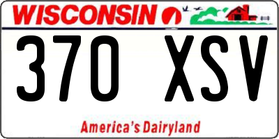 WI license plate 370XSV