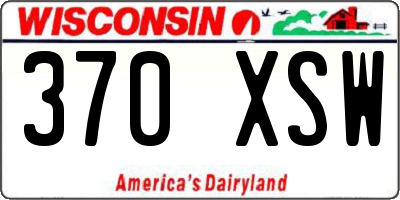 WI license plate 370XSW