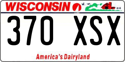 WI license plate 370XSX