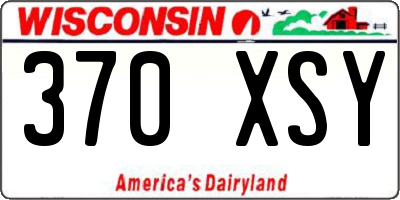 WI license plate 370XSY