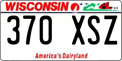 WI license plate 370XSZ