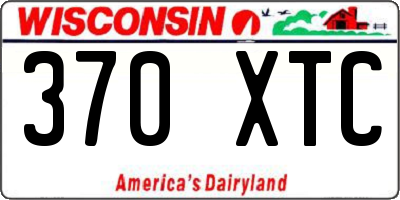 WI license plate 370XTC