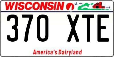 WI license plate 370XTE