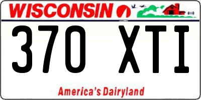WI license plate 370XTI