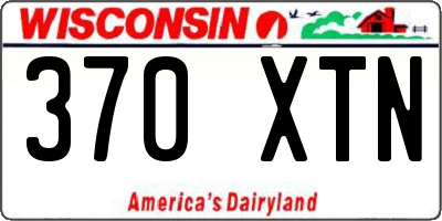 WI license plate 370XTN