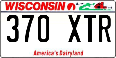 WI license plate 370XTR