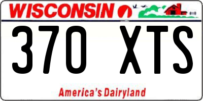 WI license plate 370XTS