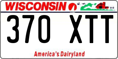 WI license plate 370XTT