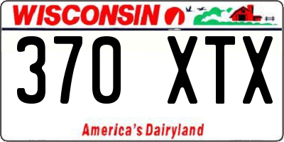WI license plate 370XTX