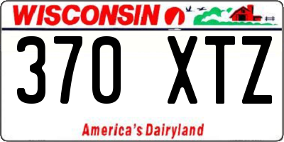 WI license plate 370XTZ