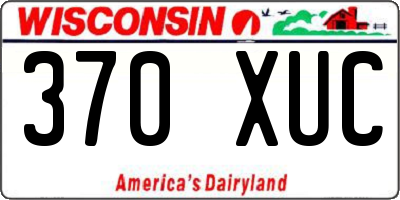 WI license plate 370XUC