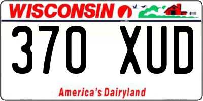WI license plate 370XUD